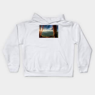 Hot Air Balloon view of Grand Teton Mountain Range Kids Hoodie